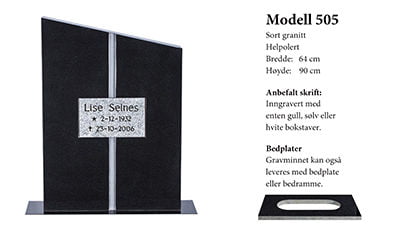 Modell nr. 505 – Sort granitt