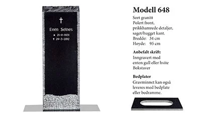 Modell 648 – Sort granitt